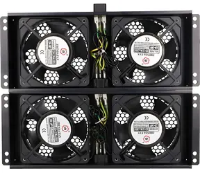 Extralink EX.8673 czarny / Panel wentylacyjny do szafy rack / 0U / 2x 230V / wentylator wbudowany / 2 szt.