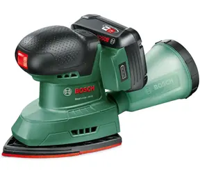 BOSCH EasySander 18V-8 / Akumulatorowa szlifierka uniwersalna / 18 V / 22 000 oscylacji/min / Oscylacja 1,6 mm / W zestawie akumulator 2,0 Ah i ładowarka