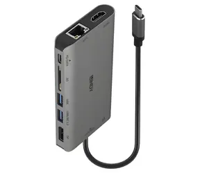 Lindy USB 3.2-C Mini Dock / Stacja dokująca / USB-C / HDMI + DisplayPort / RJ-45 / USB-C PD 100W / Czytnik kart SD