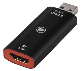 HAMA Video Recording Stick USB-HDMI czarny / Przechwytywacz wideo / 4K UHD (4096x2160) / Obudowa aluminiowa