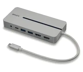 Lindy DST-Mx Duo / Stacja dokująca / 2x HDMI 4K / USB-C PD 100W / Gigabit Ethernet