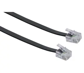 Kabel telefoniczny Schwaiger RJ11-RJ11 płaski czarny / Kabel telefoniczny / 6 m / 4 żyły