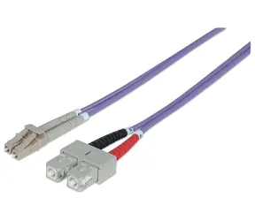 Kabel krosowy optyczny Intellinet LC/SC 1 m fioletowy / Kabel krosowy optyczny / Wielomodowy OM4 / LSZH