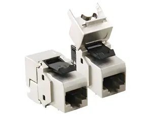 Złącze EFB Keystone RJ45 STP srebrne / Złącze sieciowe / Cat.6A / 500 MHz / ekranowane