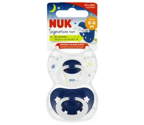 Smoczek nocny NUK 0-6 miesięcy / Smoczek / 2 szt.