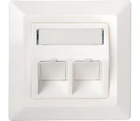 Gniazdo Schwaiger 2x Keystone białe / Gniazdo danych / Keystone / 2 porty / podtynkowe