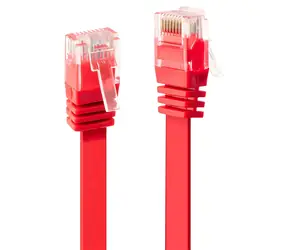 Lindy Flachband czerwony / kabel krosowy / Cat6 U/UTP / płaski / 3 m