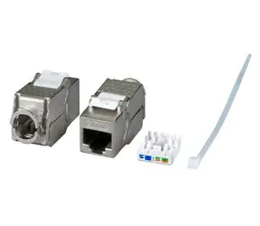 Złącze EFB Keystone RJ45 CAT6A metalowe / Złącze Keystone / Ekranowane / Beznarzędziowe / 500 MHz
