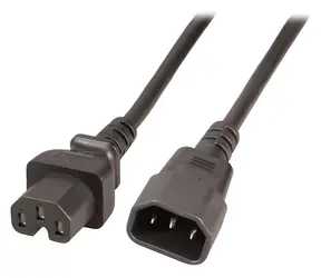 EFB C14-C15 czarny / Przewód przedłużający / 1 m / 10 A / 250 V