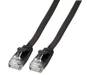 EFB Cat6A 5 m czarny / Płaski kabel krosowy / RJ-45 / U/FTP / PVC / 10 Gb/s