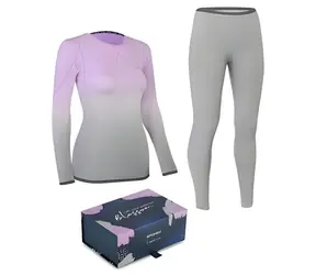 Spokey FLORA SET fioletowo-szary L/XL / Bielizna termoaktywna damska / pudełko prezentowe