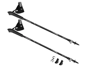 Spokey WIND czarny mat / Kijki do nordic walking / 2-częściowe / System Easy zakładania rękawic
