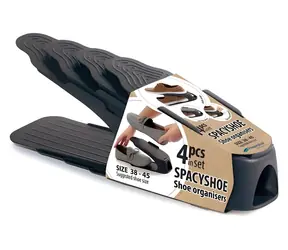 Prosperplast Organizer na buty rozmiar 38-45 antracyt, 4 szt. / Plastik / 14,5 x 10,5 cm