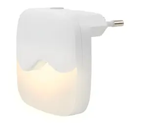 Lampka nocna LED Ansmann do gniazdka biała / Lampka nocna LED / Czujnik zmierzchu / 0,45 W / 5 lm / Ciepła biel