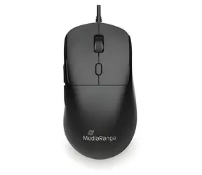 Mysz MediaRange dla osób praworęcznych czarna / Mysz / przewodowa / optyczna / USB-C / 800-2400 DPI / 6 przycisków