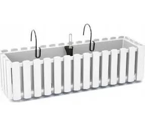 Doniczka Prosperplast Boardee biała / Samonawadniająca / 60 cm / wys. 16,2 cm / plastik/metal
