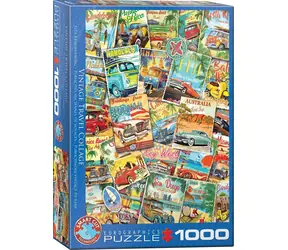EUROGRAPHICS Puzzle Retro Travel Collage / 1000 elementów / 48 x 68 cm