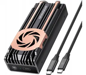 Obudowa aluminiowa Graugear USB4.0 z wentylatorem / Obudowa zewnętrzna na dysk SSD M.2 / USB4.0 / obudowa aluminiowa / wentylator