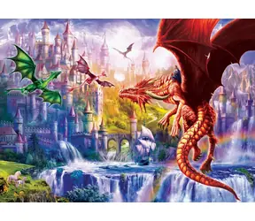 EUROGRAPHICS Puzzle Królestwo Smoków XL / 500 elementów / bardzo duże elementy / 67,63 × 48,89 cm