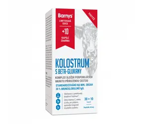 Suplement diety BARNYS Colostrum z beta-glukanami / 40 kapsułek (30+10 gratis) / beta-glukany, witamina C, cynk, selen