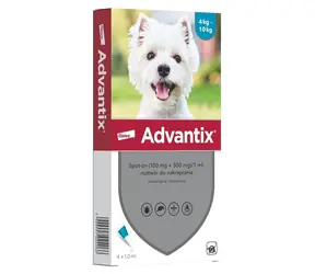 Elanco Advantix S / Krople na pchły i kleszcze dla psów / 4x1 ml / 4-10 kg