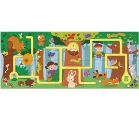 DODO Puzzle-labirynt leśna ścieżka / 10 elementów / 54 x 22 cm
