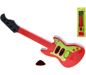 Gitara elektryczna dla dzieci 40 cm / Zabawka muzyczna / 4 struny nylonowe / Kostka w zestawie