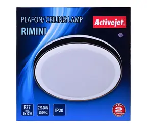 Activejet AJE-RIMINI czarno-biała / Lampa sufitowa / 3x E27 / ?39 cm / IP20 / bez źródła światła