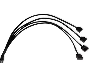 Alphacool Y-Splitter aRGB 3-pin do 4X 3-pin 30 cm czarny / Kabel / rozdzielacz aRGB / 30 cm