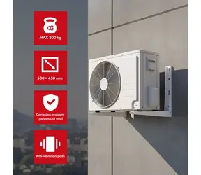 Maclean MC-145 biały / Konsola do klimatyzacji i pompy ciepła / 450x500 mm / stal ocynkowana / nośność 200 kg