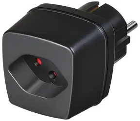 Brennenstuhl adapter podróżny CH-D czarny / Adapter podróżny / 10 A / 230 V / uziemiony