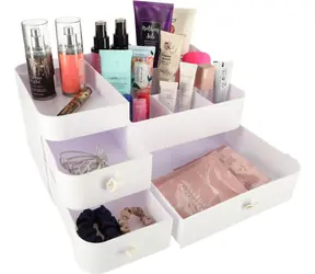 Organizer na kosmetyki KIK / 3 wysuwane szuflady / 7 przegródek / 34 × 22 × 15 cm