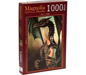 Puzzle MAGNOLIA Dziewczynka ze smokiem / 1000 elementów / 48 x 68 cm