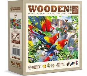 Wooden City Drewniane puzzle Wyspa Papug 2w1 / 505 elementów