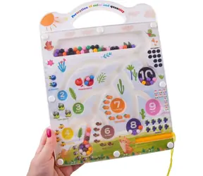 JOKOMISIADA Tablica magnetyczna do sortowania z kulkami / zabawka Montessori / kolory i cyfry 1-10 / 30 × 22 cm
