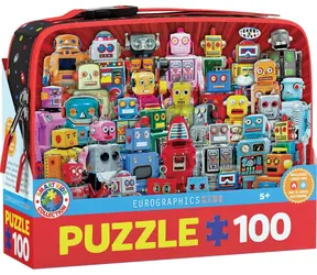 EUROGRAPHICS Puzzle w pudełku na przekąski Roboty / 100 elementów / 48 x 33 cm