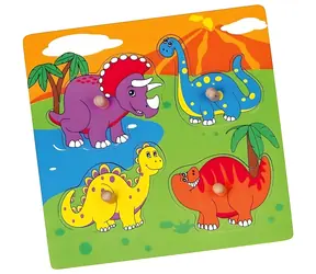 Wkładka drewniana VIGA Kolorowe dinozaury / od 1 roku