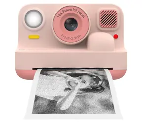 Denver KPC-1374BTRO różowy / Aparat dziecięcy z drukarką / obiektyw do selfie / karta micro SD 64 GB