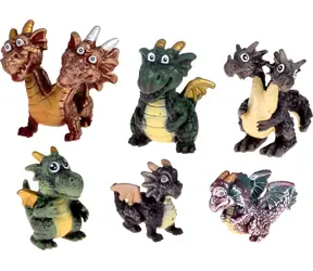 JOKOMISIADA Zestaw figurek smoków / Figurki / 6 szt. / ok. 3-6 cm / plastik