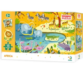Puzzle DODO z wkładką Safari / 18 elementów / 31 x 45 cm
