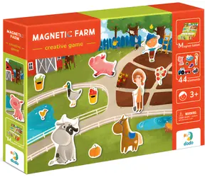 Gra magnetyczna DODO Farma / Magnesy / 44 elementy / Przenośna plansza do gry