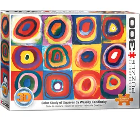 EUROGRAPHICS Puzzle Studium kolorów kwadratów XL / efekt 3D / 300 elementów / 67,6 × 48,9 cm