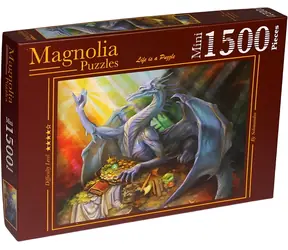 Puzzle MAGNOLIA Niebieski Smok ze Skarbem / 1000 elementów / 68 x 48 cm