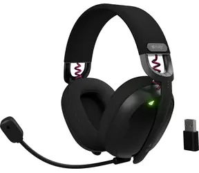 Fury Fukiya F6 czarne / Słuchawki gamingowe z mikrofonem / Bezprzewodowe / Podświetlenie RGB