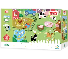 Puzzle DODO z wkładką Farma / 18 elementów / 31 x 45 cm