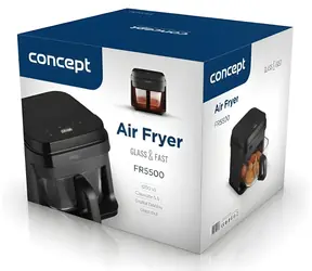 Concept FR5500 czarny / Frytkownica na gorące powietrze / 1200 W / 5,5 l / 40-200°C / 7 programów