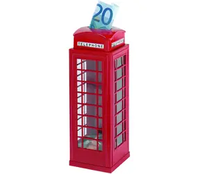 GOKI Skarbonka blaszana Budka telefoniczna / Skarbonka / metal / 6,2 × 6,2 × 18 cm
