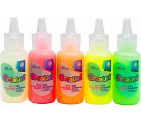 ASTRA CREATIVO Świecące kolory do naklejek żelowych 5x20 ml / 5 kolorów / Świecące w ciemności