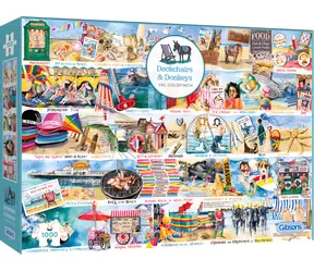 GIBSONS Puzzle Leżaki i Osły / 1000 elementów / 68 x 49 cm