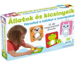 DOHÁNY Puzzle dla dzieci Zwierzęta z młodymi / 12 elementów